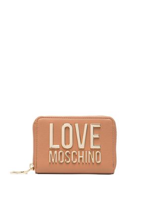 Love Moschino logo-plaque zip-up purse - Brown