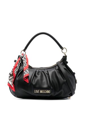 Love Moschino logo-plaque zip-up tote bag - Black