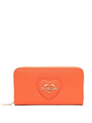 Love Moschino logo-plaque zip-up wallet - Orange