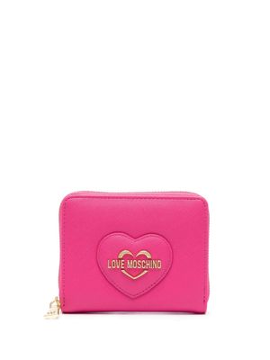 Love Moschino logo-plaque zipped wallet - Pink