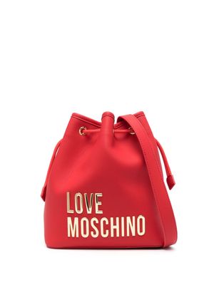 Love Moschino logo-print bucket bag - Red