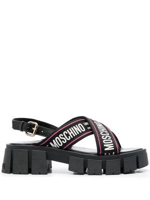 Love Moschino logo-print chunky sandals - Black