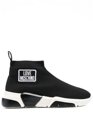 Love Moschino logo-print chunky sock sneakers - Black