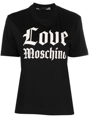 Love Moschino logo-print detail T-shirt - Black
