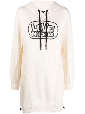 Love Moschino logo-print hooded dress - White