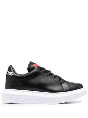 Love Moschino logo-print lace-up sneakers - Black