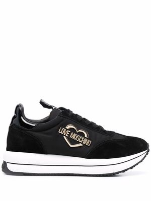Love Moschino logo-print lace-up trainers - Black
