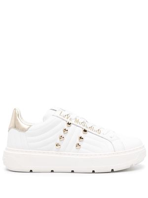 Love Moschino logo-print leather sneakers - White