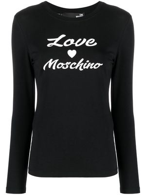 Love Moschino logo-print long-sleeve T-shirt - Black