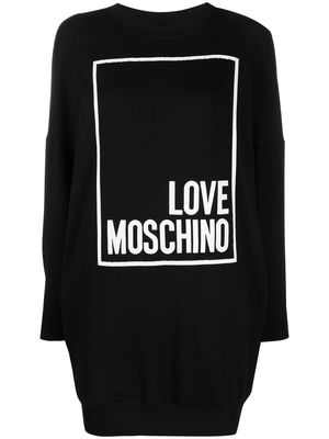 Love Moschino logo-print long sweatshirt - Black