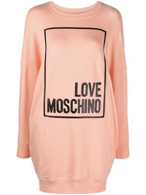 Love Moschino logo-print long sweatshirt - Pink