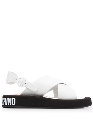 Love Moschino logo-print open-toe sandals - White