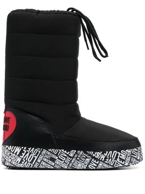 Love Moschino logo-print quilt-detail boots - Black