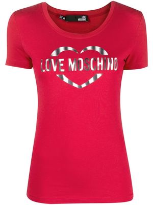 Love Moschino logo-print round-neck T-shirt - Red