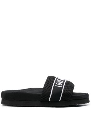 Love Moschino logo-print sandals - Black
