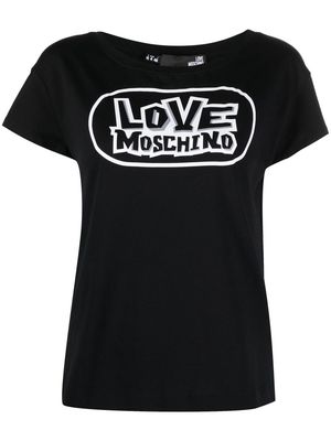 Love Moschino logo print short-sleeve T-shirt - Black