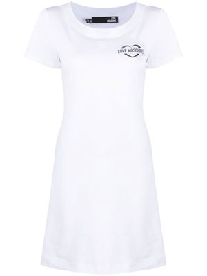 Love Moschino logo-print short-sleeve T-shirt dress - White