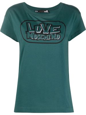 Love Moschino logo print short-sleeve T-shirt - Green