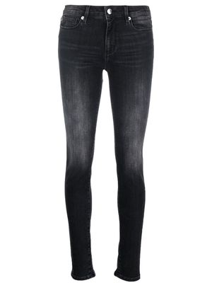 Love Moschino logo-print skinny-cut jeans - Black