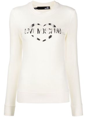 Love Moschino logo-print slim fit sweatshirt - Neutrals