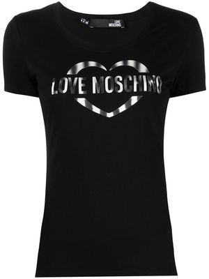 Love Moschino logo-print slim fit T-shirt - Black