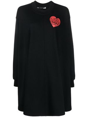 Love Moschino logo-print sweatshirt dress - Black
