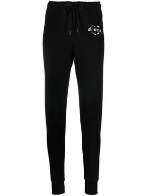 Love Moschino logo-print tapered track pants - Black