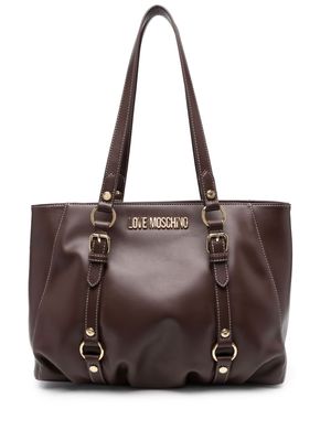 Love Moschino logo-print tote bag - Brown