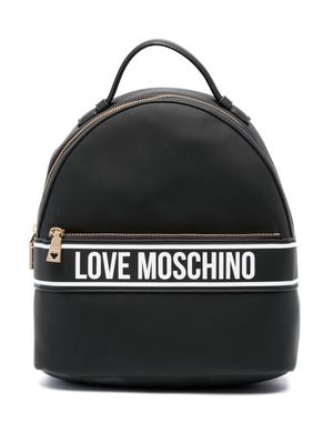 Love Moschino logo-print zip-up backpack - Black