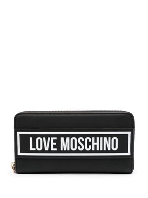 Love Moschino logo-print zip-up wallet - Black