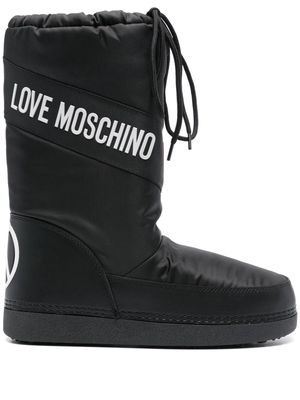 Love Moschino logo-rubberised ski boots - Black