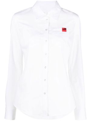 Love Moschino logo-tag long-sleeve shirt - White