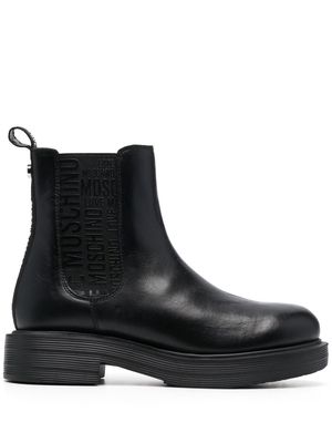 Love Moschino logo-tape leather Chelsea boots - Black