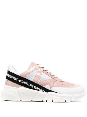 Love Moschino logo-tape sneakers - Pink