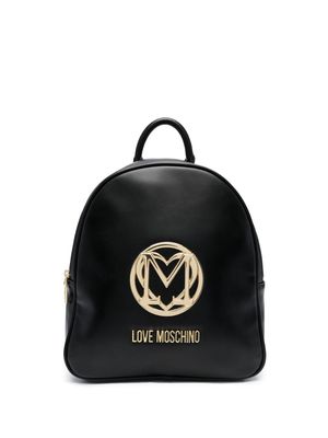 Love Moschino medium logo-plaque backpack - Black