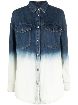 Love Moschino ombré-effect denim shirt - Blue