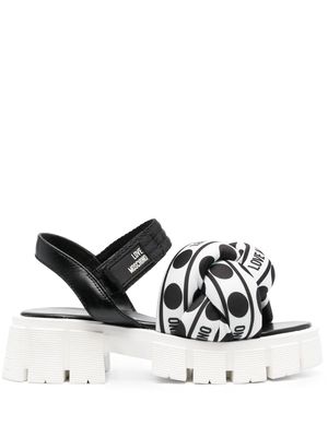 Love Moschino padded logo-strap sandals - Black