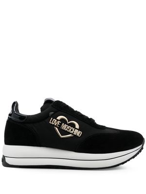 Love Moschino panelled logo-lettering sneakers - Black