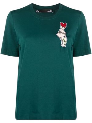 Love Moschino patch-detail cotton T-Shirt - Green