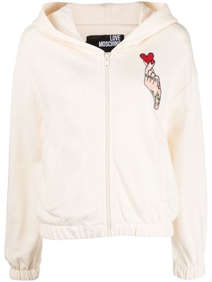 Love Moschino patch-detail hoodie - White