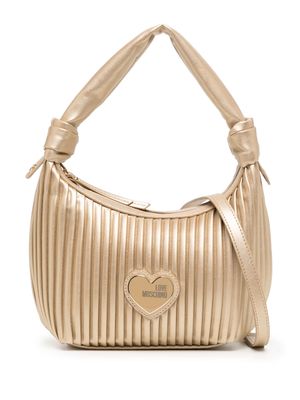 Love Moschino pleated leather shoulder bag - Gold