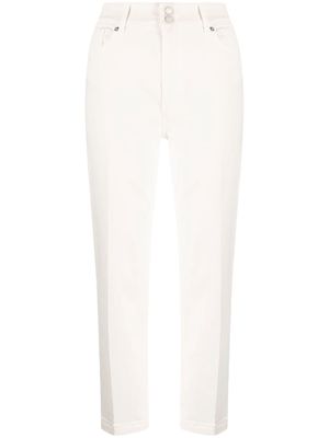 Love Moschino pressed-crease cropped trousers - Neutrals