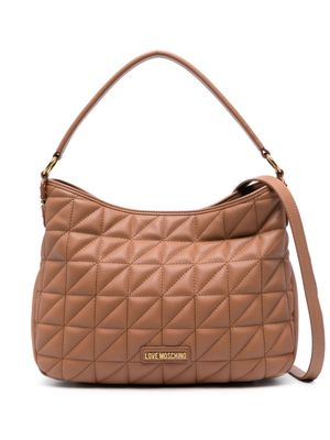 Love Moschino quilted faux-leather shoulder bag - Brown