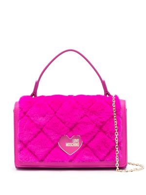 Love Moschino quilted heart-logo tote bag - Pink