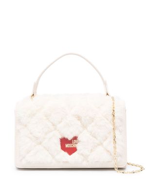 Love Moschino quilted heart-logo tote bag - White