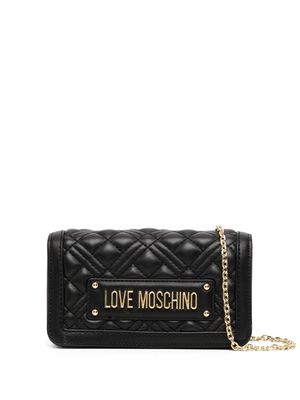 Love Moschino quilted leather cross body bag - Black