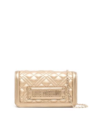 Love Moschino quilted leather cross body bag - Gold