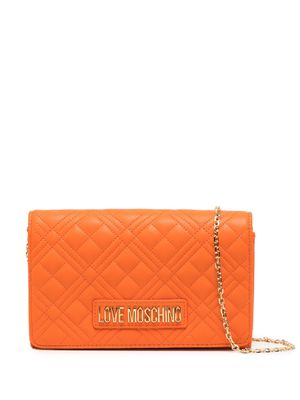 Love Moschino quilted leather cross body bag - Orange