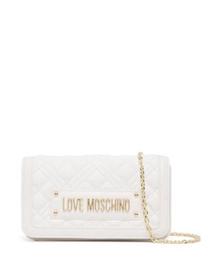 Love Moschino quilted leather cross body bag - White