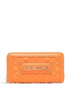 Love Moschino quilted logo-plaque wallet - Orange